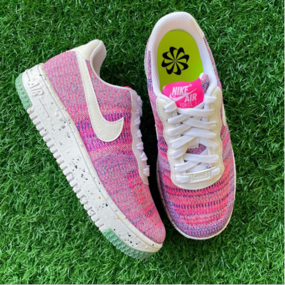 Nike W Air Force 1 Crater Flyknit Fuchsia Glow / White-Pink Blast - Picture 3 of 7